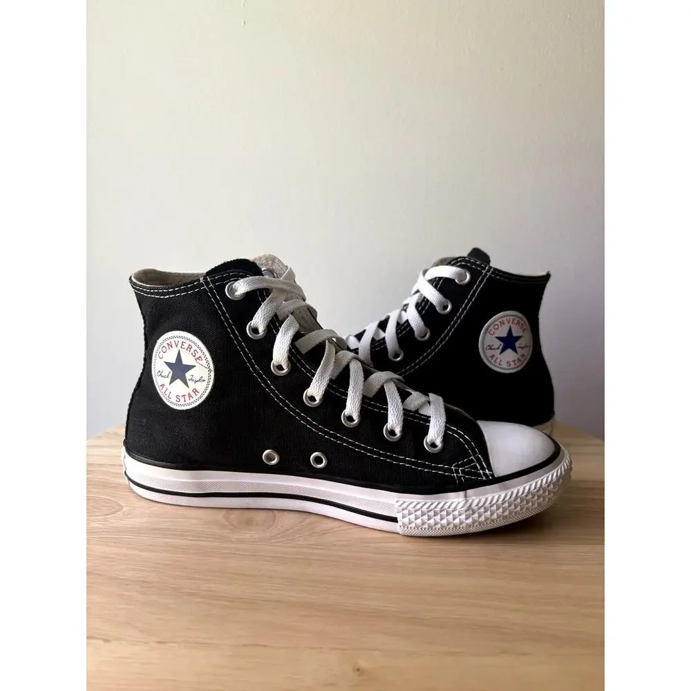 Converse Chuck Taylor All Star High Top Black Canvas Sneakers Youth Size 3 3J231